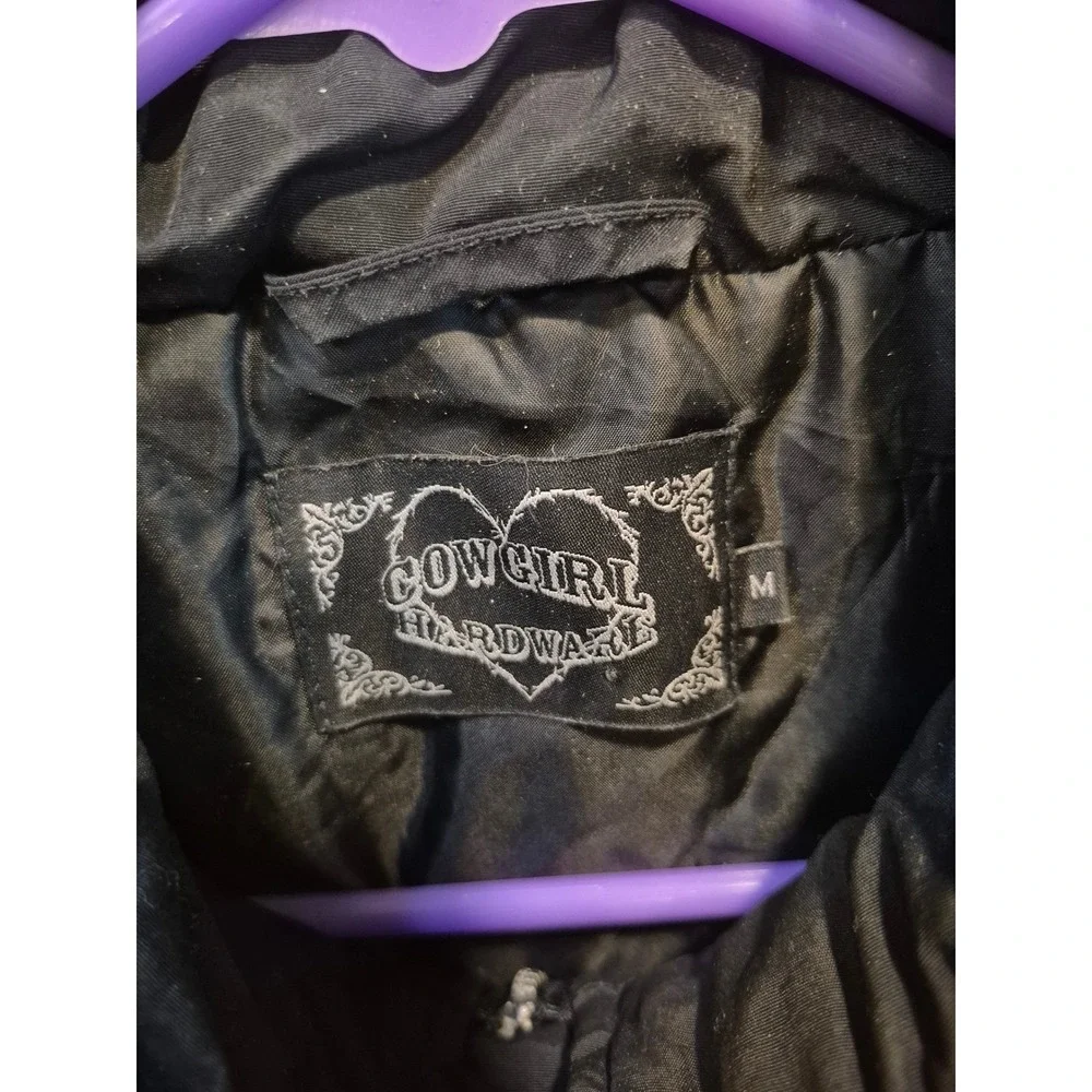 Cowgirl Hardware Black Embellished Puffer Vest‎ Western Style Women's Size M - Picture 3 of 12